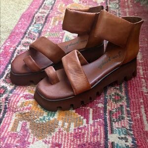 Free People Tan Chunky Sandals